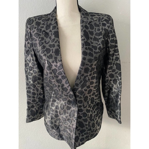 Smythe Blazer Printed Evening Leopard Pattern Jacket Size XS/2 - Picture 10 of 11